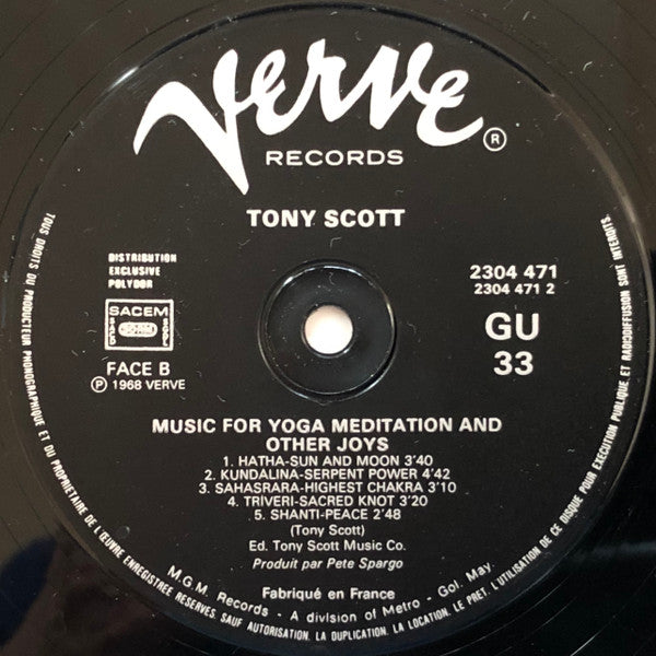 Tony Scott (2) : Music For Yoga Meditation And Other Joys (LP, Album, RE)