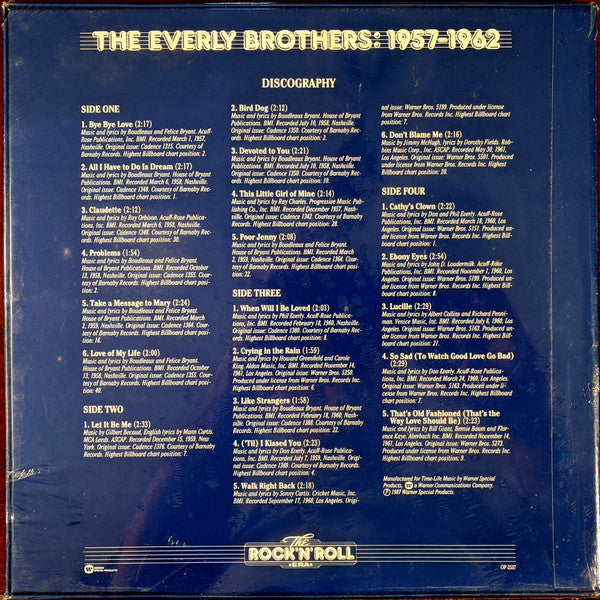 The Everly Brothers* : The Everly Brothers: 1957-1962 (2xLP, Comp, Mono, RM + Box)