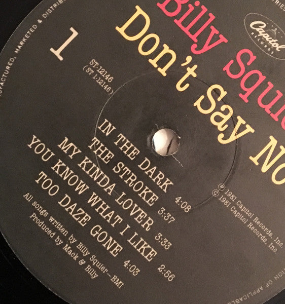 Billy Squier : Don't Say No (LP, Album)