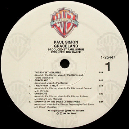 Paul Simon : Graceland (LP, Album, Spe)