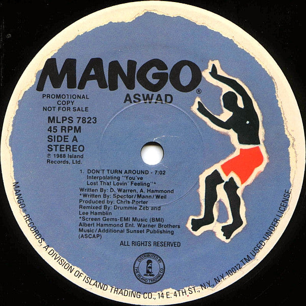 Aswad : Don't Turn Around (12", Promo)