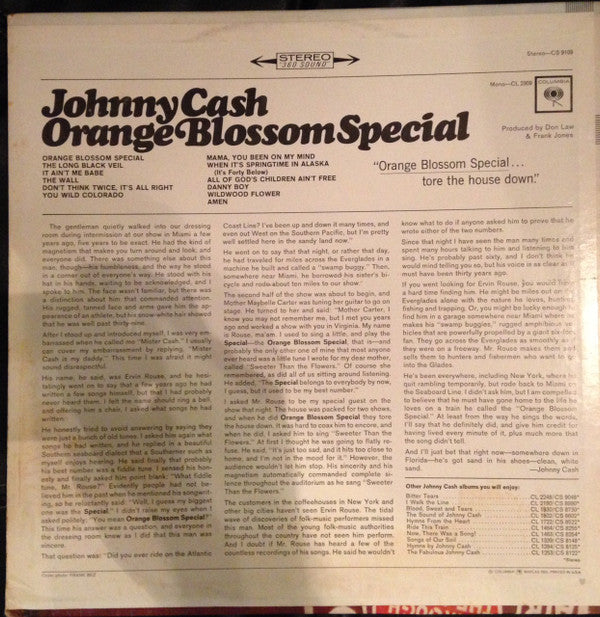 Johnny Cash : Orange Blossom Special (LP, Album, RP, Ter)