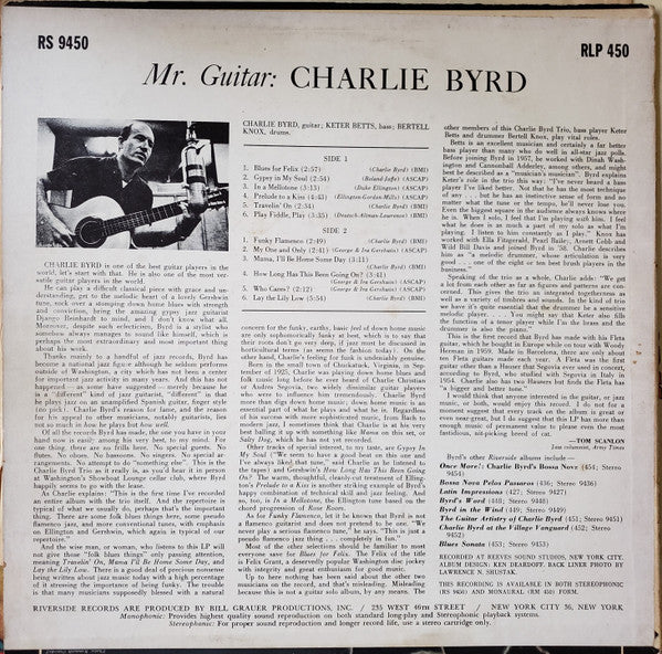 Charlie Byrd : Mr. Guitar (LP, Album, RE)