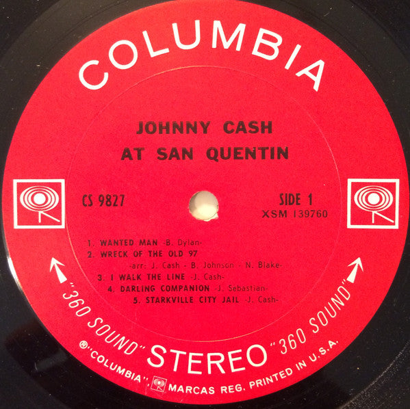 Johnny Cash : Johnny Cash At San Quentin (LP, Album, Pit)