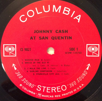 Johnny Cash : Johnny Cash At San Quentin (LP, Album, Pit)
