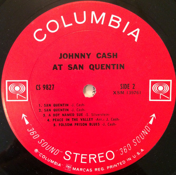 Johnny Cash : Johnny Cash At San Quentin (LP, Album, Pit)