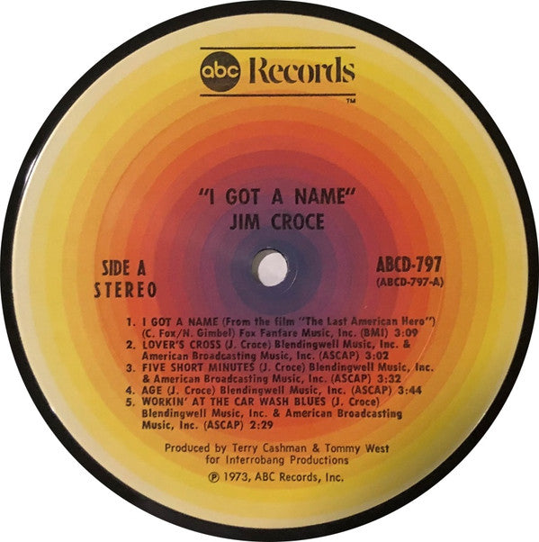 Jim Croce : I Got A Name (LP, Album, RE)