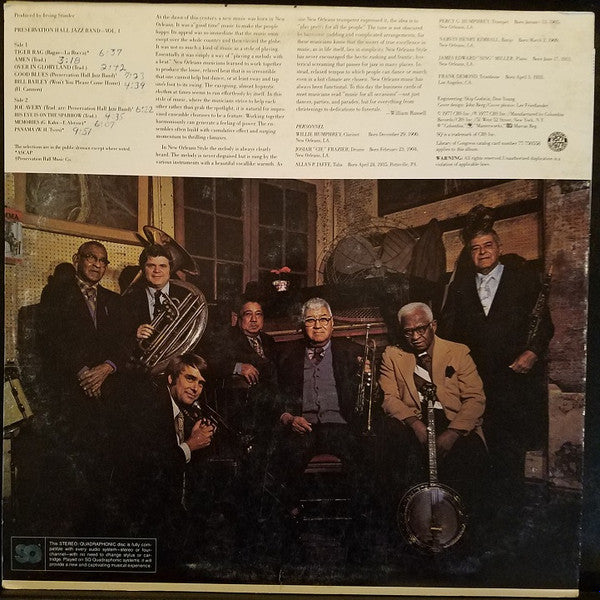 Preservation Hall Jazz Band : New Orleans (Vol. 1) (LP, Album, Quad, Ter)