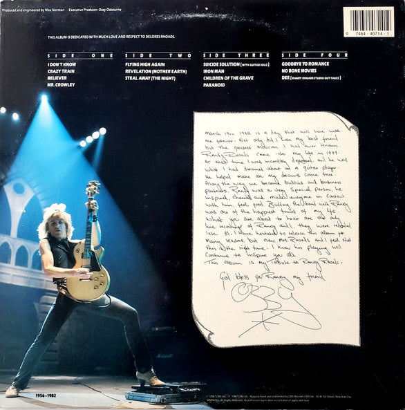 Ozzy Osbourne, Randy Rhoads : Tribute (2xLP, Album, Gat)