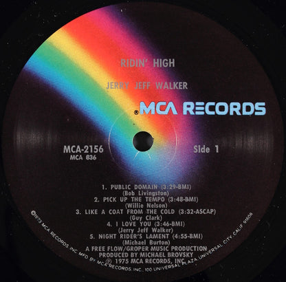 Jerry Jeff* : Ridin' High (LP, Album, Glo)