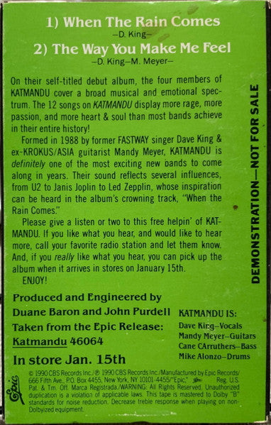 Katmandü : Katmandu (Cass, Promo, Smplr)