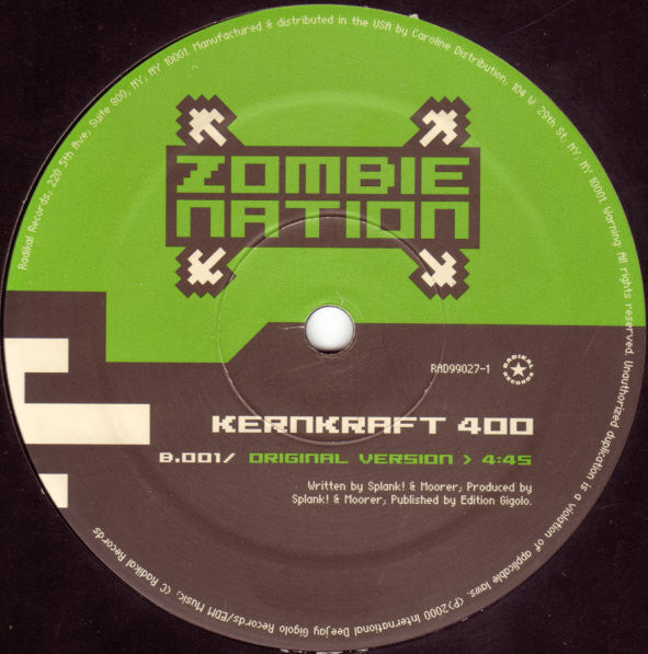 Zombie Nation : Kernkraft 400 (The Remixes) (12", M/Print)