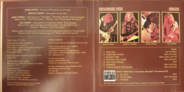 Wishbone Ash : Argus (CD, Album, RE, RM, Exp)