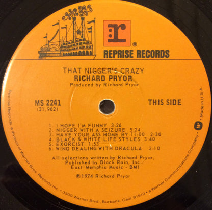 Richard Pryor : That Nigger's Crazy (LP, Album, RE, Win)