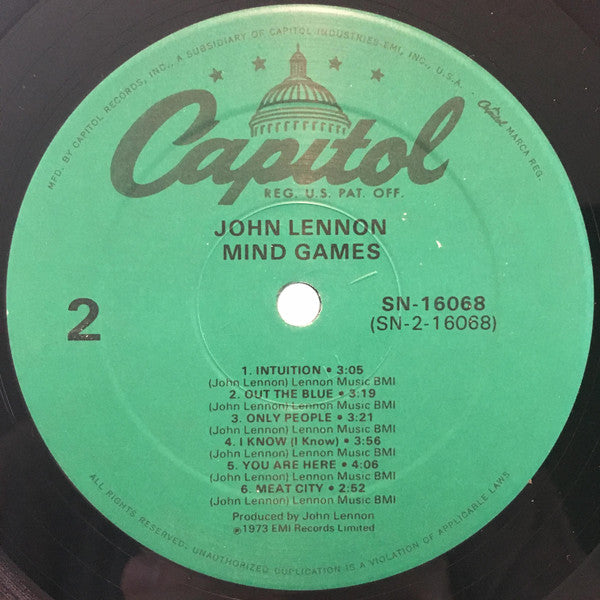 John Lennon : Mind Games (LP, Album, RE, Gre)