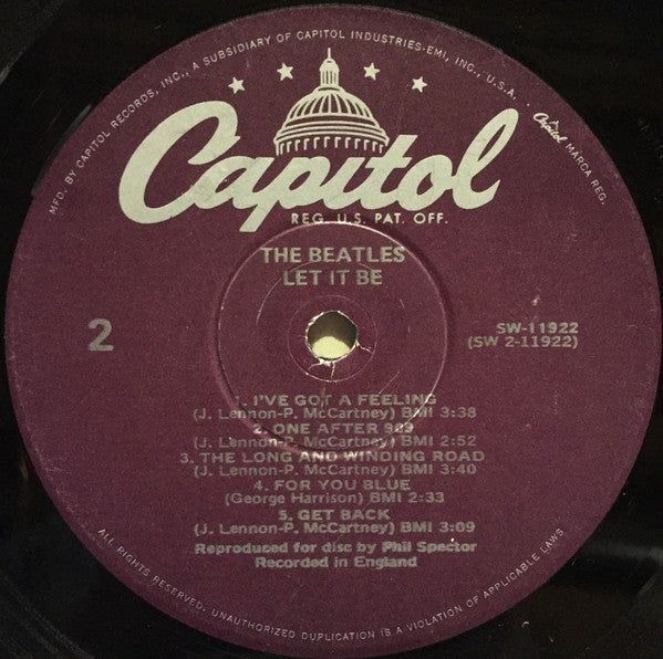 The Beatles : Let It Be (LP, Album, RE, Win)