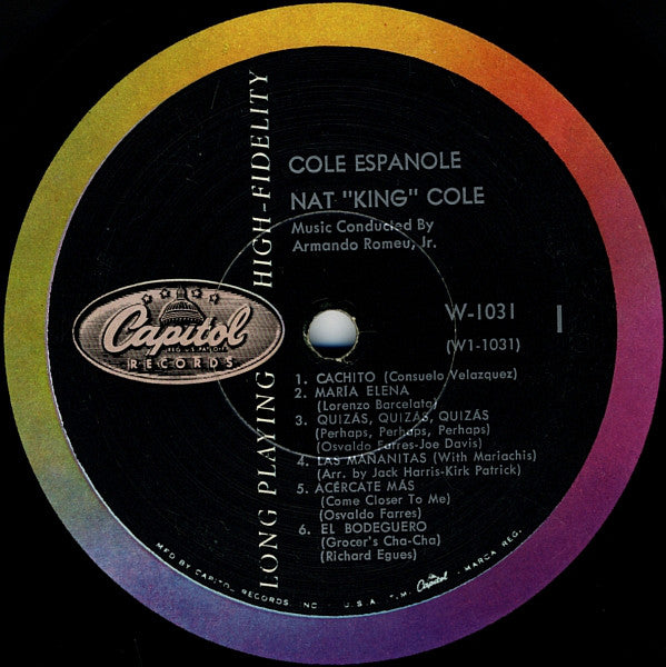 Nat 'King' Cole* : Cole Español (LP, Album, Mono, Scr)