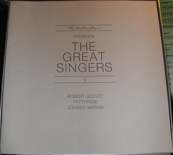 Johnny Mathis, Patti Page, Robert Goulet : The Great Singers (4xLP, Comp + Box)