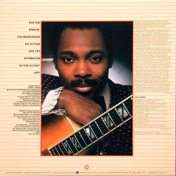 George Benson : Breezin' (LP, Album, RP, Los)