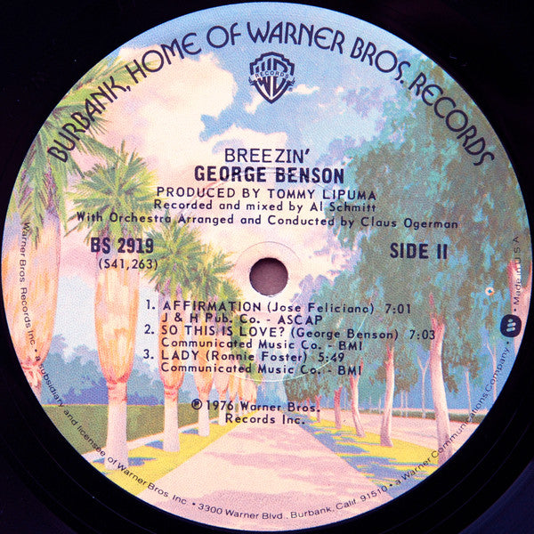 George Benson : Breezin' (LP, Album, RP, Los)