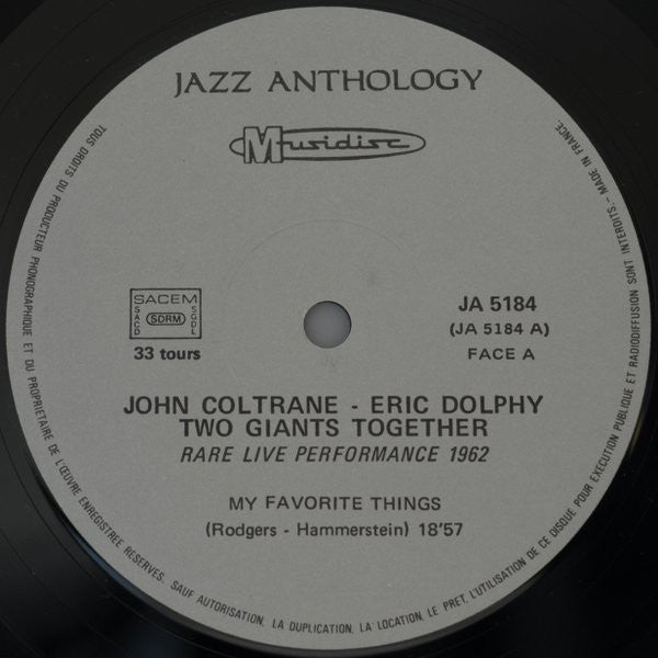 John Coltrane / Eric Dolphy : Two Giants Together - Rare Live Performance 1962 (LP, RE)
