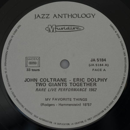 John Coltrane / Eric Dolphy : Two Giants Together - Rare Live Performance 1962 (LP, RE)