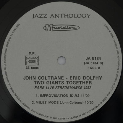 John Coltrane / Eric Dolphy : Two Giants Together - Rare Live Performance 1962 (LP, RE)