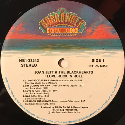 Joan Jett & The Blackhearts : I Love Rock 'N Roll (LP, Album, Gol)