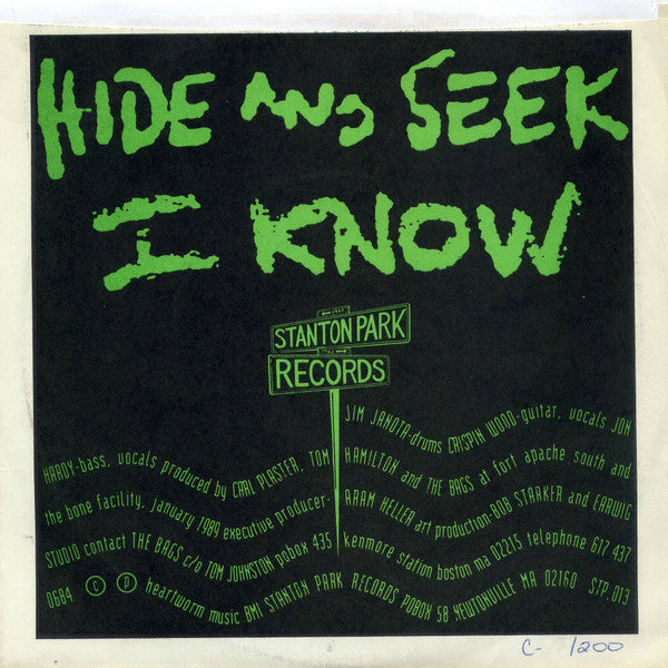 The Bags (2) : Hide And Seek (7", Single, Num, Yel)