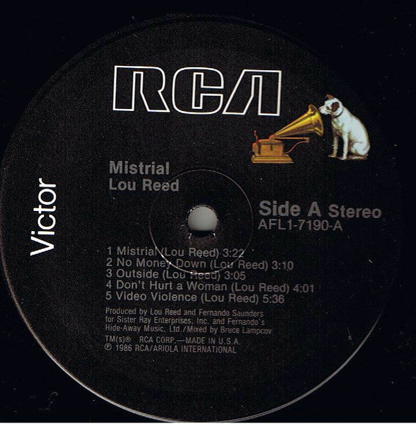 Lou Reed : Mistrial (LP, Album, Ind)