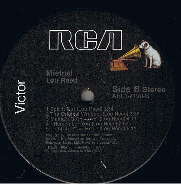 Lou Reed : Mistrial (LP, Album, Ind)
