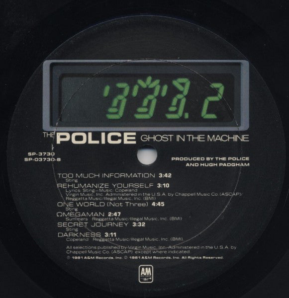 The Police : Ghost In The Machine (LP, Album, Eur)