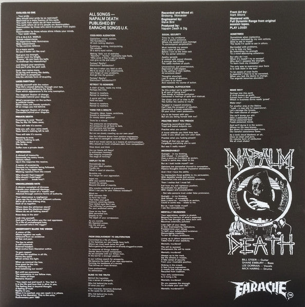 Napalm Death : From Enslavement To Obliteration (LP, Album, RE, RM)