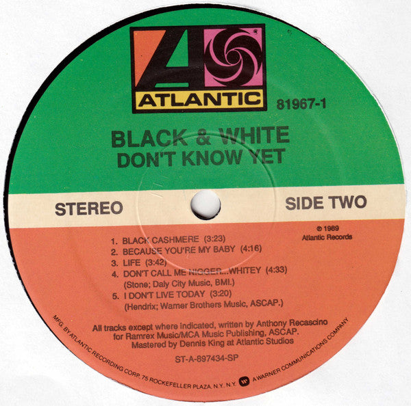 Black & White (7) : Don't Know Yet (LP, Album)