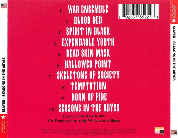 Slayer : Seasons In The Abyss (CD, Album, RE, RM, RP)