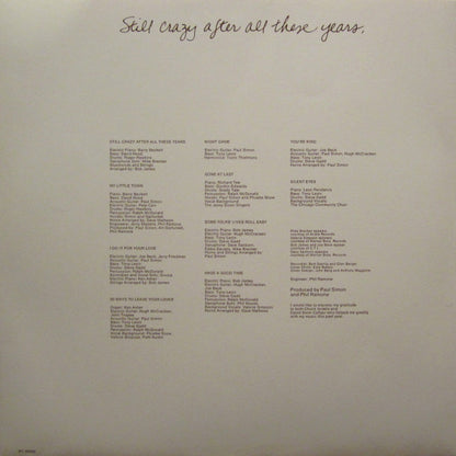 Paul Simon : Still Crazy After All These Years (LP, Album, Pit)