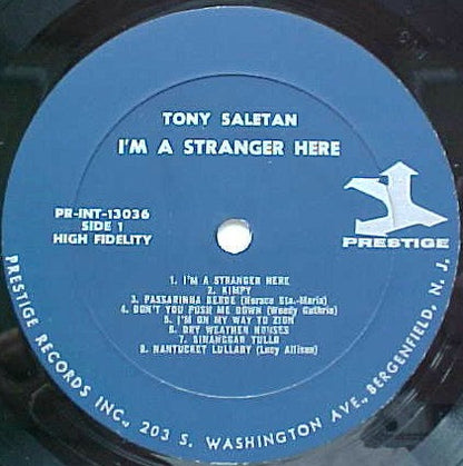 Tony Saletan : I'm A Stranger Here (LP, Album, RE)