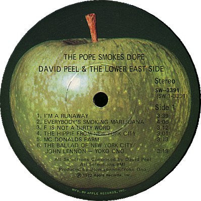 David Peel & The Lower East Side : The Pope Smokes Dope (LP, Album, Win)