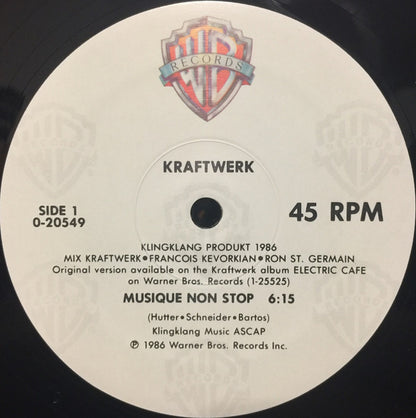 Kraftwerk : Musique Non Stop (12", Single, Spe)