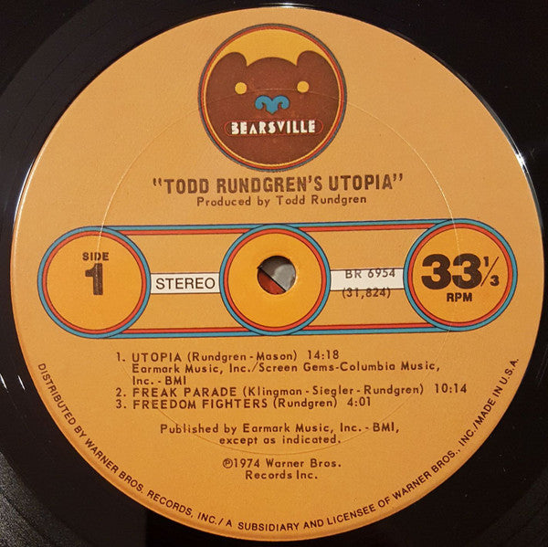 Utopia (5) : Todd Rundgren's Utopia (LP, Album, Pit)