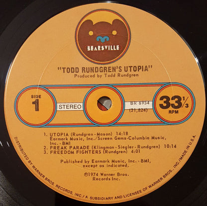 Utopia (5) : Todd Rundgren's Utopia (LP, Album, Pit)