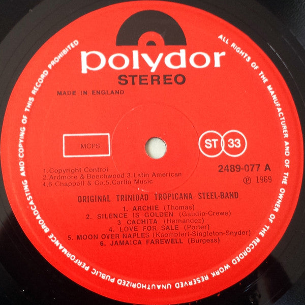 The Original Trinidad Steel Band : The Original Trinidad Steel Band (LP, Album, RE)