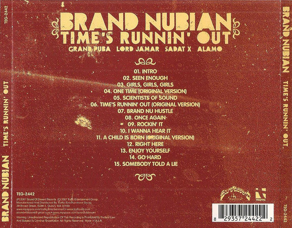 Brand Nubian : Time's Runnin' Out (CD, Album)