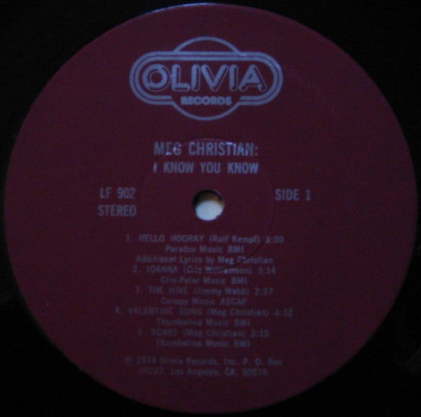 Meg Christian : I Know You Know (LP, Album)