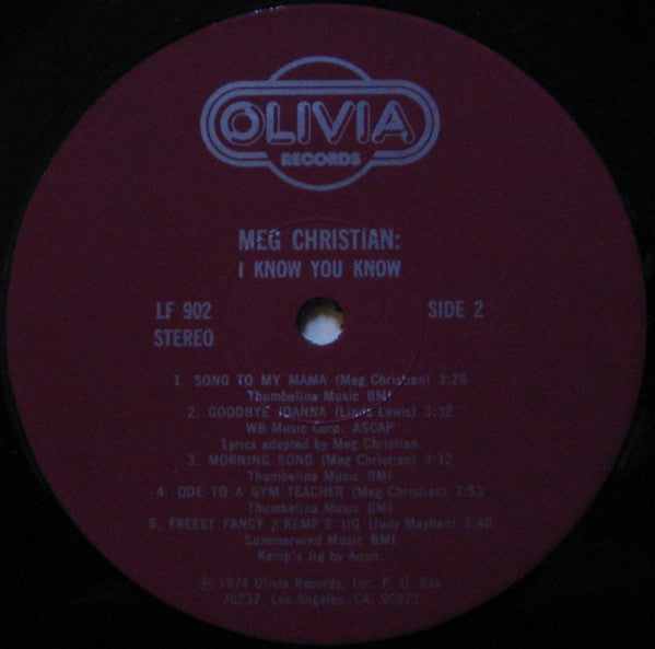 Meg Christian : I Know You Know (LP, Album)