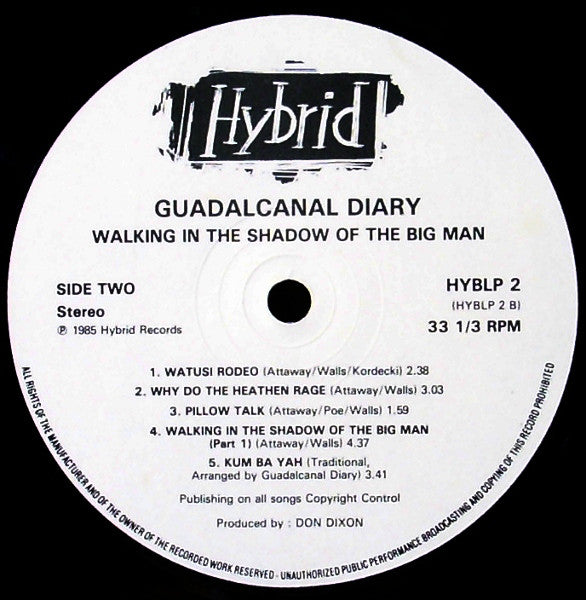 Guadalcanal Diary : Walking In The Shadow Of The Big Man (LP, Album)