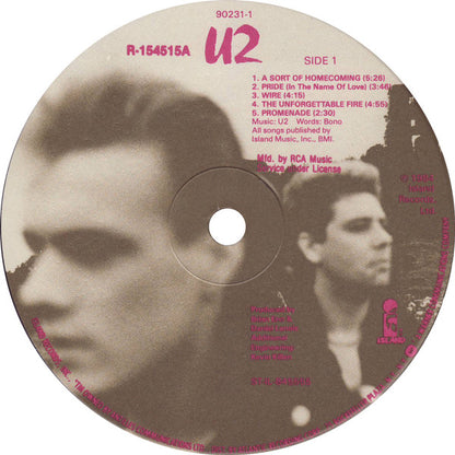 U2 : The Unforgettable Fire (LP, Album, Club, RCA)