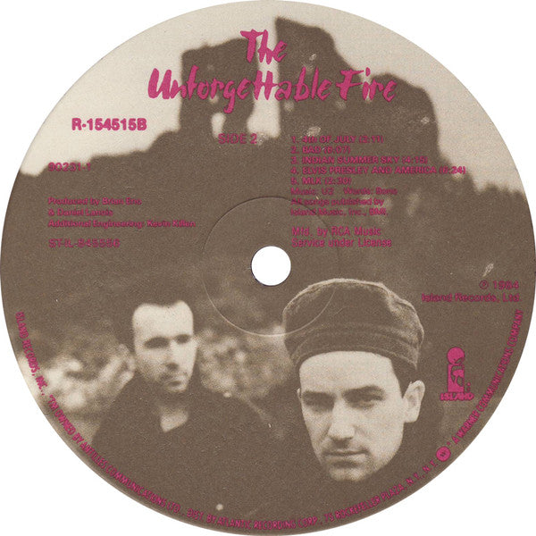 U2 : The Unforgettable Fire (LP, Album, Club, RCA)