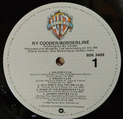 Ry Cooder : Borderline (LP, Album, All)