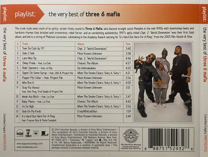 Three 6 Mafia : Playlist: The Very Best Of Three 6 Mafia (CD, Comp)